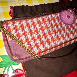 Small coach Hamilton tweed and rose suede bag